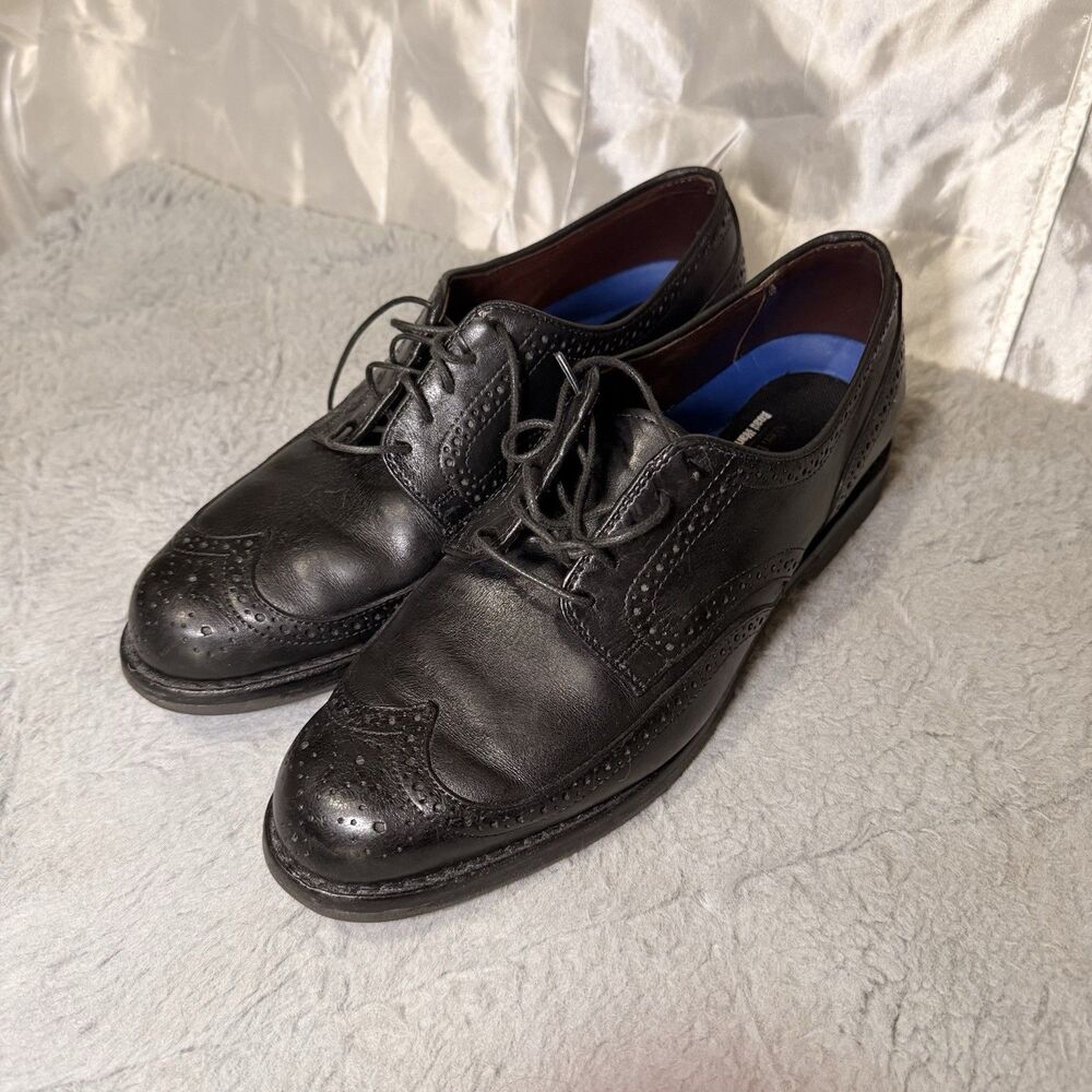 Allen Edmonds Men’s Size 10.5 Road Warriors Black Leather Wingtip Shoes
